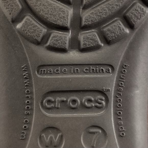 Crocs Mammoth Lined Flat Womens Size 7 Brown Rubber Slip On Workwear - Picture 9 of 9